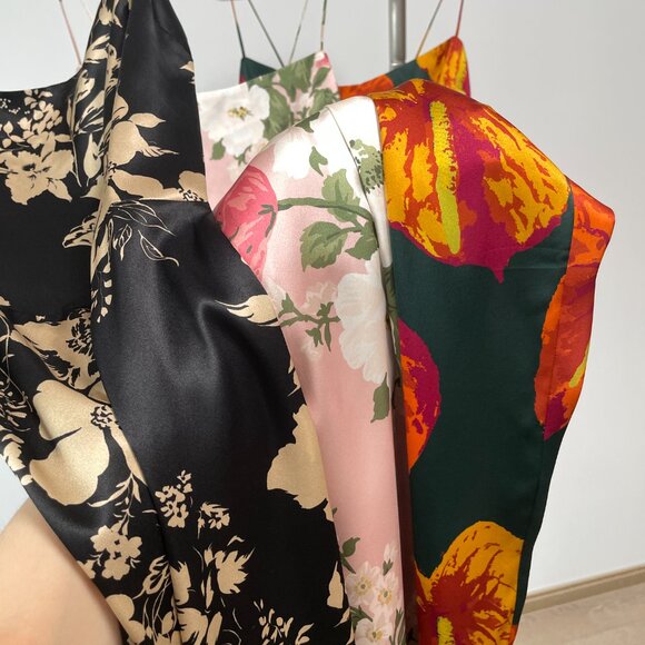 Reformation Frankie Silk Dress | Black Motif 🕸Silk🕸 🎉SALE 🎀 NEW - Picture 5 of 5